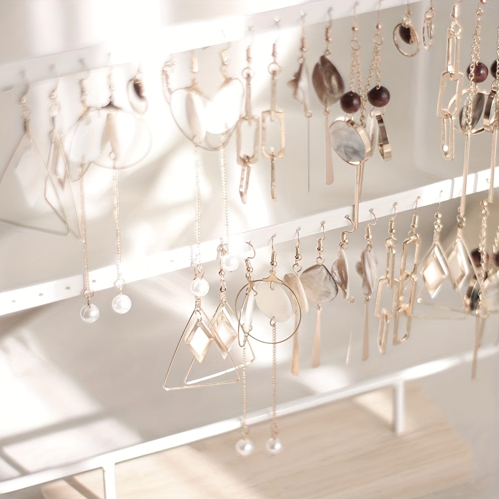 3 Tiers 72 Holes Earring Display Holder Metal Jewelry Storage Organizer